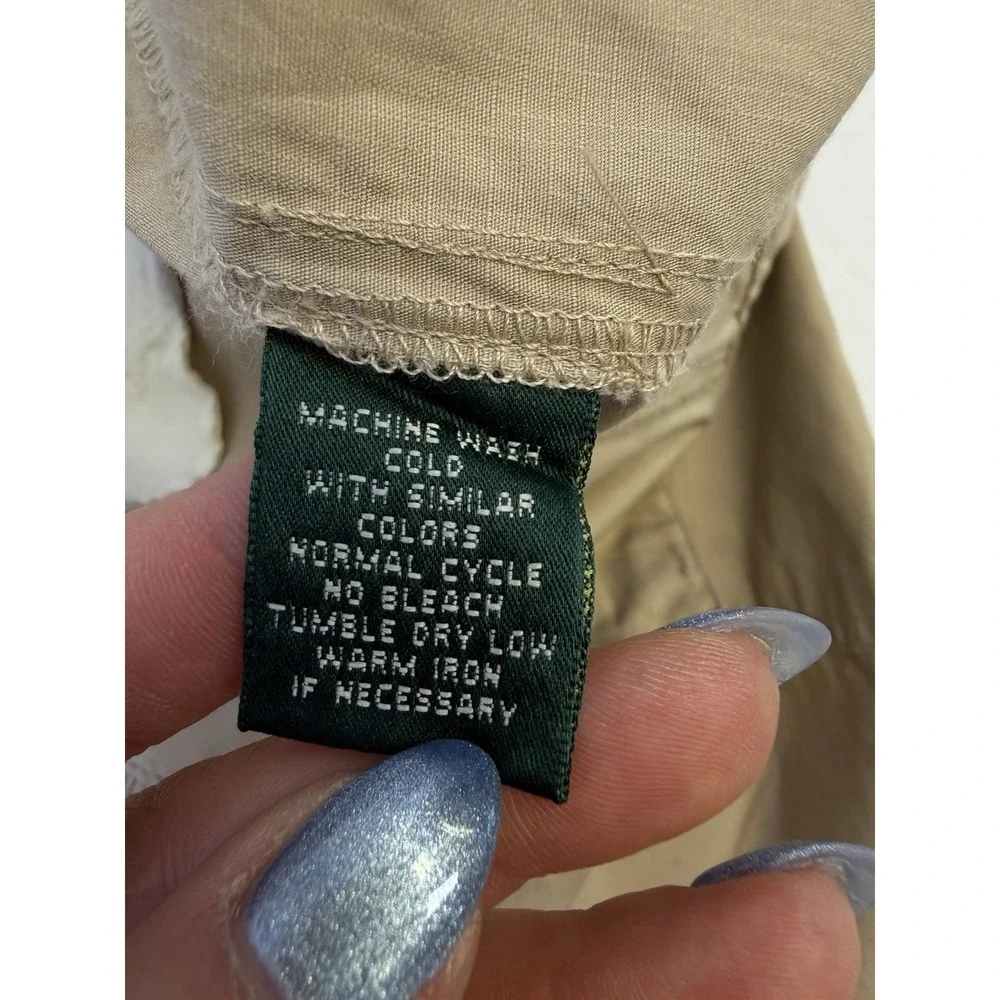 Lauren Ralph Lauren Utility Cargo Capri Pants Womens Size‎ 16 NWOT Tan